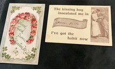Lot Of 2 Norton Mills VT Postcards c1912 Greetings And Kissing Comic picture