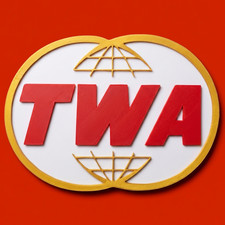 TWA Retro Logo 3D Wall Sign – Trans World Airlines Vintage Style Aviation Decor picture