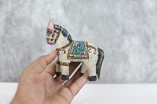 Vintage Hand-Painting Wooden Small Horse Shape Statue Toy Decorative Collectible picture
