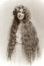 Victorian Woman Long Hair Studio Portrait Vintage Photo Print 4x6 picture