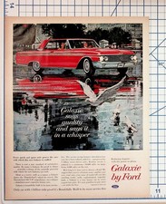 1962 Ford Galaxie Original Magazine Ad Red Car Vintage Automobile Ephemera picture