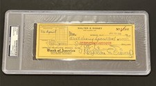 Rare 1948 WALT DISNEY Signed Business Check - Full Signature - PSA Slabbed picture