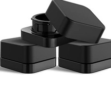 250pk - 9ml Child Resistant Square Concentrate Jar Lids Only.  - Matte Black picture