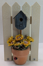 Vtg 1999 ABC Sunflower Napkin Holder Birdhouse Country Farmhouse Decor picture