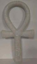 Unique Large Egyptian Hand Carved Marmar Stone Ankh Made In Egypt picture