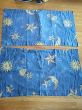 Set of (2) Vintage Celestial Sun Moon Stars Pillowcases - King Size picture