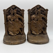 Vintage C.J.O / Real Bronze #9662 Victorian Couple in a Garden Designed Bookend picture