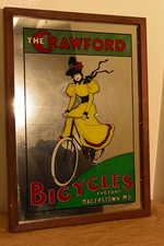 Vintage The Crawford Bicycles Factory Advertisement Mirror picture