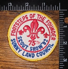 Sunny Land Council Scout Show 1982 Footsteps of the Founder BSA Patch picture