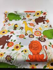 2yds Jungle Animals Flowers Fabric Children’s Juvenile Retro Vintage Cotton picture