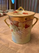 Antique Hutschenreuther Bavaria Hand Painted WA Pickard China Condensed Milk Jar picture