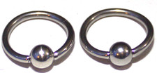 2 Shiny 14g Prince Albert Jewelry Captive Bead Ring Ladder Guiche Ear Lip Hoop picture