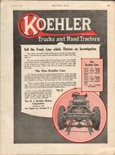 1919 KOEHLER TRUCKS & ROAD TRACTORS antique magazine advertisement NEWARK, N.J. picture