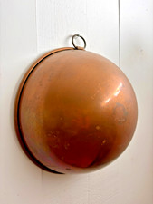 Vintage French Copper Mixing Bowl 12” Cul de Poule Large Kitchen Bowl Decor picture
