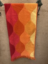Vintage Cannon Seven Seas Royal Family Bath Towel Fringe Red Yellow 25” x 42” picture