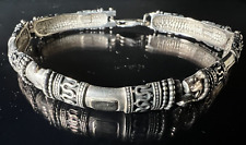 25g VTG Sterling Byzantine Etruscan Filigree Link Bracelet~Unidentified Hallmark picture