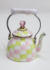Mackenzie Childs Palm Beach Check 2 Quart Tea Kettle picture