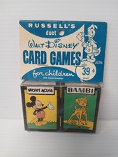 Vtg 1940s Russell Disney Duet Card Game Mickey Mouse Bambi RARE French Direction picture