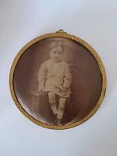 Antique Framed Celluloid Photo Of  Toddler Boy From Columbia Portrait Co. picture