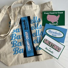 NEW Limited Edition Barebells Oversized Canvas Tote Bag In Cream + Postcards picture