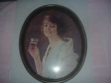 Coca-Cola 1973 Oval Tray Lady Drinking Glass of Coke 1928 Reproduction see pic picture