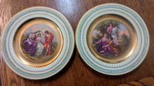 Two Royal Vienna Porcelain Handpainted Cabinet Plate Signed Rare Stunning picture