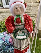 Vintage Handmade Mrs. Claus Doll Christmas Decoration picture