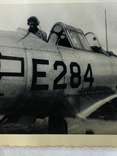 Vtg B&W Photo US Military Aircraft E284 w/ Pilot Air Force Cockpit plane pilot picture