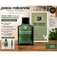 Vintage Paco Rabanne Pour Homme 1000ml 33.8oz Oversized Display Bottle with Box picture