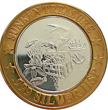 Line $10 Token Sunken Treasure .999 Silver Inlay picture