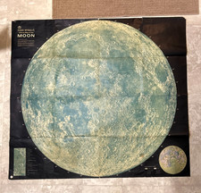 XLG Vintage Rand McNally Official Moon Map 1:2,300,00 Scale,  53.5