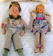Antique Poland Dolls 17” Original Clothes Composition Face picture