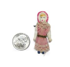 Hand Painted Antique Vintage Bisque Porcelain Miniature Jointed Doll Figurine picture