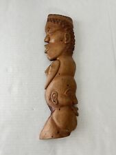 Vintage Hand Carved African Wood Art Wall Hanging Signed By B. Lewis picture