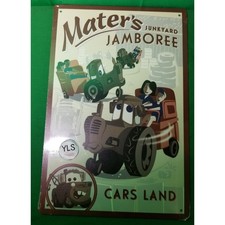 Disney Parks 2012 Release Mater's Junkyard Jamboree Metal Sign DCA Cars Land NWT picture