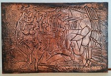 Vintage Pablo Picasso. Handmade Embossed Copper, 60cm x 40cm. Signed. Stamped  picture