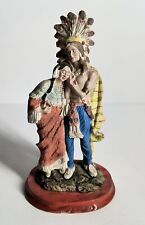 Vintage Young's Inc. Native American Indian Man & Woman Statue Figurine 7.5