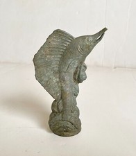 Vintage Cast Metal Sailfish Spearfish Billfish Figurine Figure Topper Ornament  picture