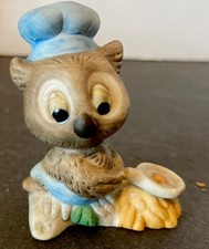 Vintage UCGC Made In Taiwan Owl Mini Figurine 1950s MCM 2.5” EUC picture