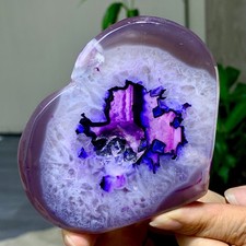 146G Natural Beautiful purple Agate Crystal Carving heart-shaped  Mineral picture