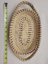 Vtg Traditional Charleston SC Oval Sweetgrass Basket w Double Handles 12” Gullah picture