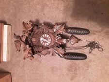 Vintage Mauthe German Cuckoo Clock NOS Black Forest Carved Wood Leaf Bird NIB picture