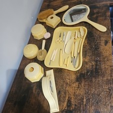 Lot of Vintage VANITY ACCESSORIES Mirror Ect Celluloid Dresser Sets French Ivory picture