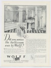 1929 Wolff Fixtures Advertisement: Fulton Street, Chicago Superior Plumbing Fix. picture