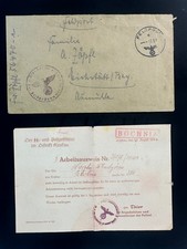 World War II Nazi Germany Forced Labor Card Feldpost Envelope 1944 Framed picture