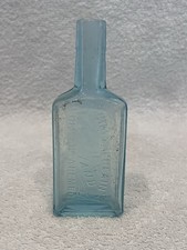 Antique Chamberlain’s Colic And Diarrhea Remedy Embossed Cork Top Deep Aqua picture
