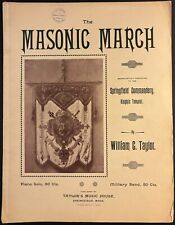 1895 MASONIC MARCH KNIGHTS TEMPLAR SPRINGFIELD MA SHEET MUSIC RARE– UNRECORDED picture