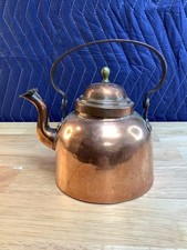 Vintage Antique Copper Tea Kettle Pot Farmhouse Decor Rustic Kitchen Collectible picture