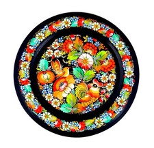 Wall plate Petrykivka painting ROCKSTAR and NIGHTINGALE IN FLOWERS💛💙 picture
