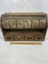 antique store drawers bins  display storage wood tin 16x10x7 1890-1920 original picture